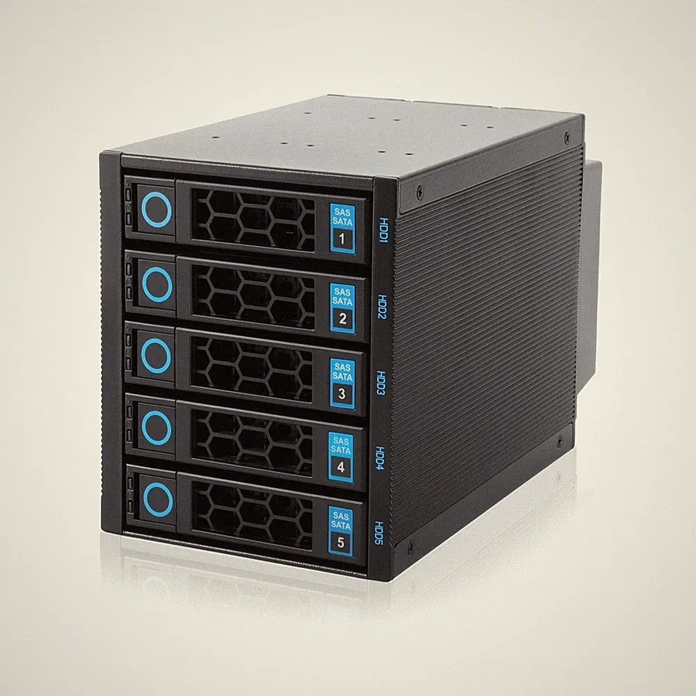 RackChoice Internal Hard Drive Enclosure 5x2.5”/3.5” SATA/SAS Hard D