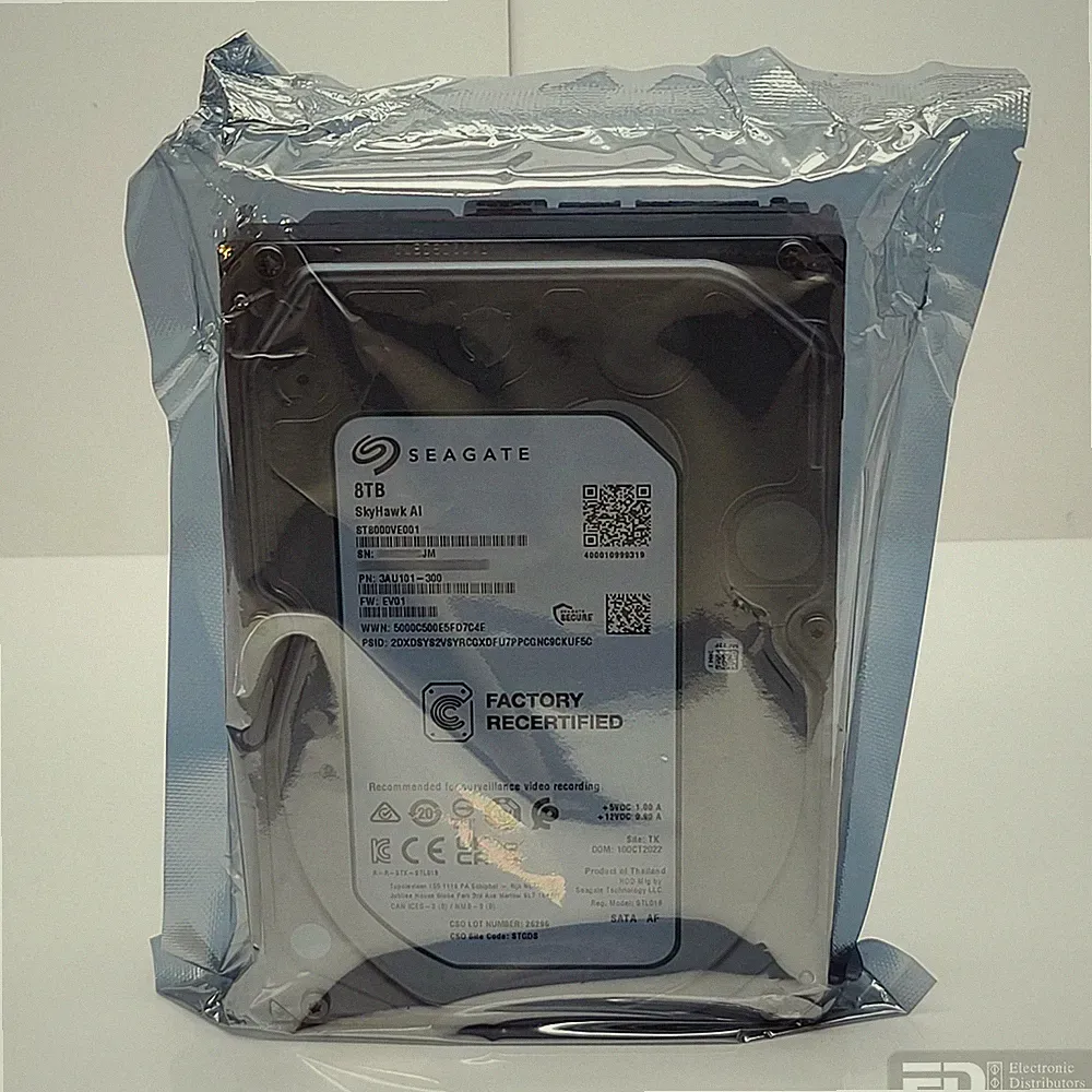 Recertified Seagate SkyHawk AI 8TB 3.5" SATA Hard Drive ST8000VE001