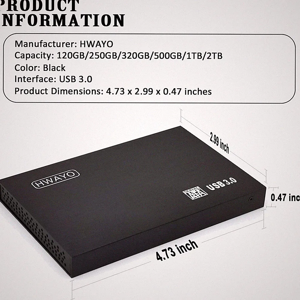 Reliable 1TB External Hard Drive USB 3.0 Mac PC