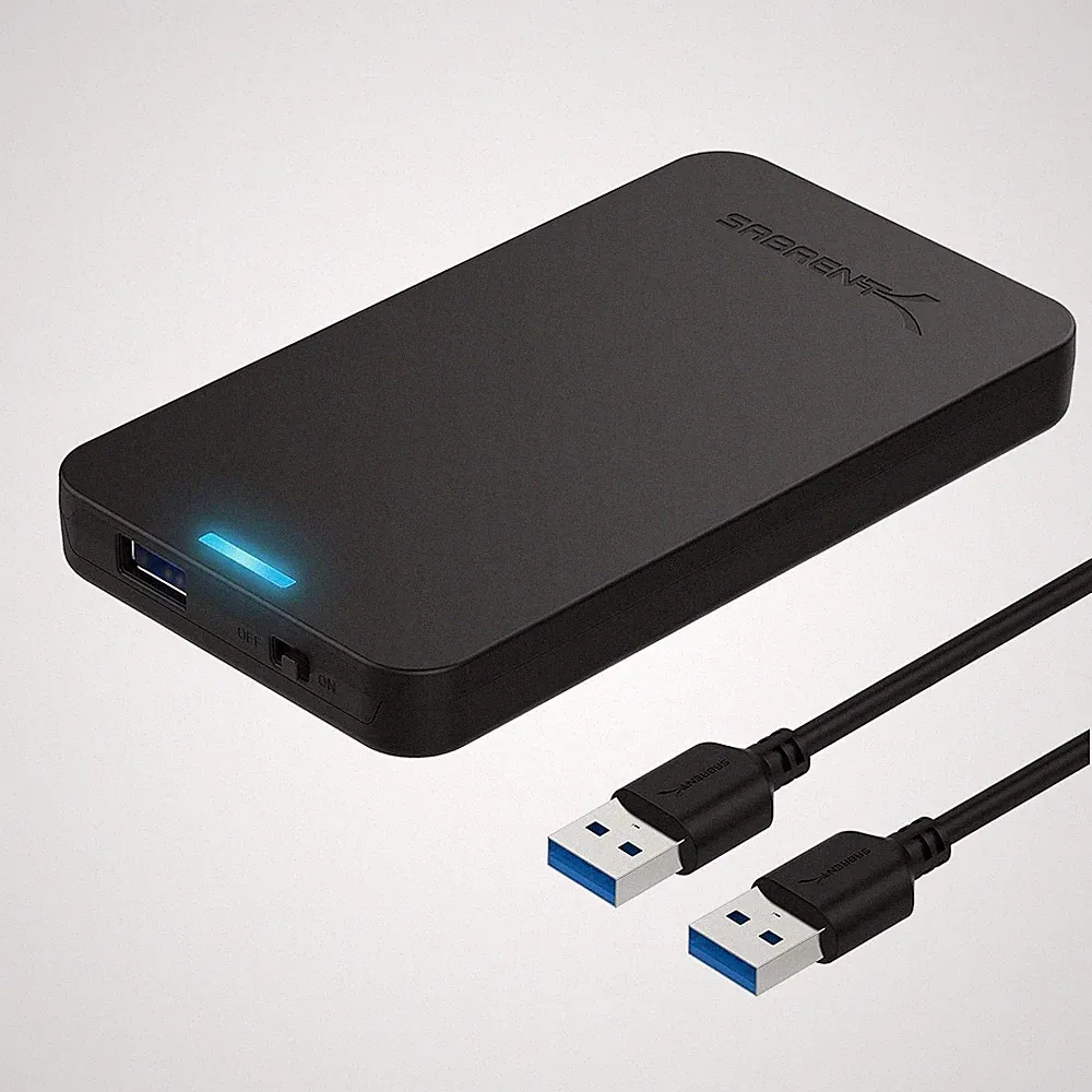 Sabrent 2.5" SATA to USB 3.0 External Hard Drive Enclosure HDD SSD Case Tool