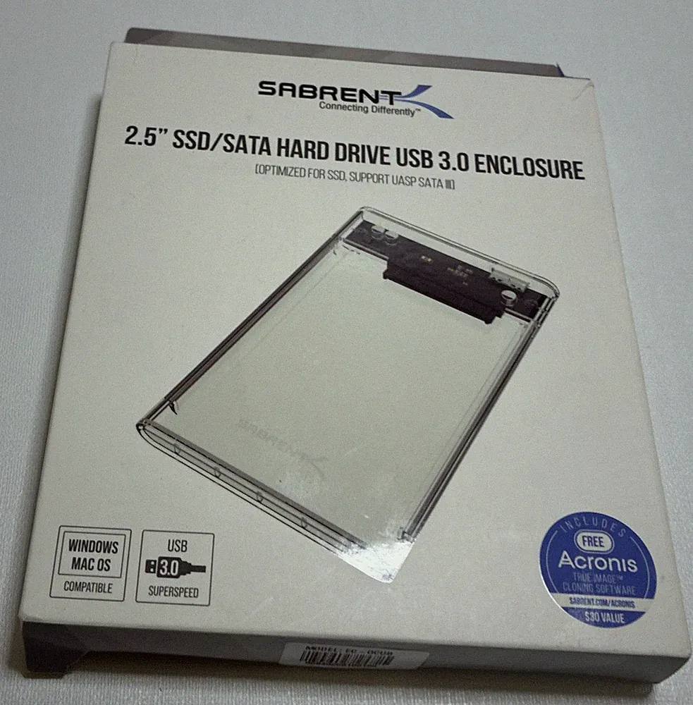 SABRENT Clear 2.5" SSD/ SATA Hard Drive USB 3.0 Tool Free-Open Box