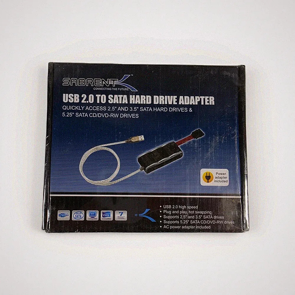 Sabrent Connecting Differently USB 2.0 To Sata Hard Drive Adapter -new