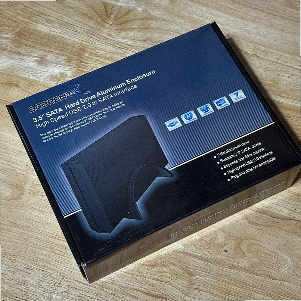 Sabrent EC-STUK 3.5” USB 2.0 SATA HDD External Hard Drive Enclosure w/ Power