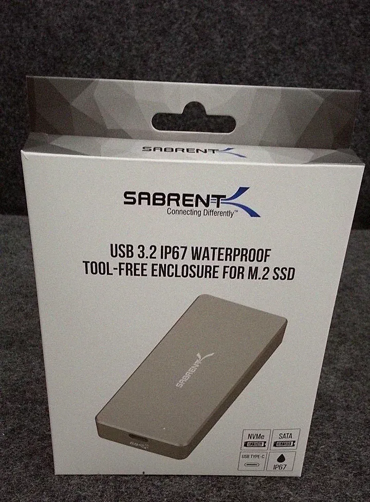 SABRENT EC-WPTF USB 3.2 Gen 2 Water-Resistant M.2 Drive Enclosure Silver