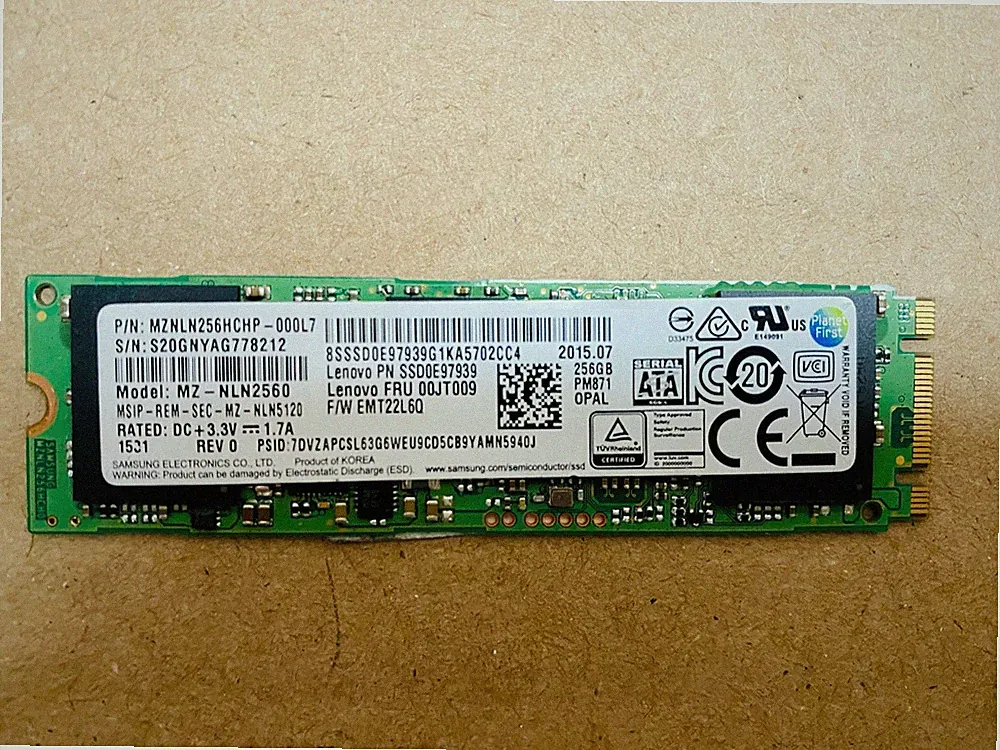 Samsung 256GB M.2 SSD Hard Drive mixed
