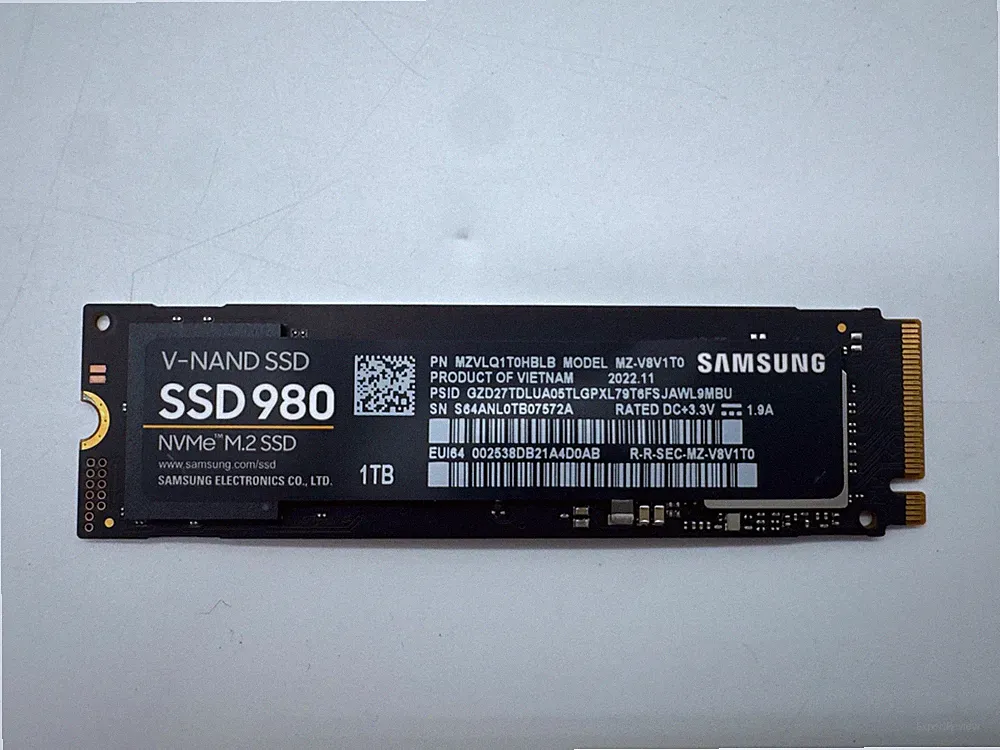 Samsung 980 1TB - NVMe M.2 V-NAND SSD 2280 Internal Storage - Used