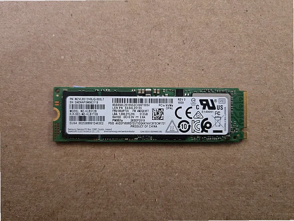 Samsung PM981a NVMe 512GB Solid State Drive (MZ-VLB512B)