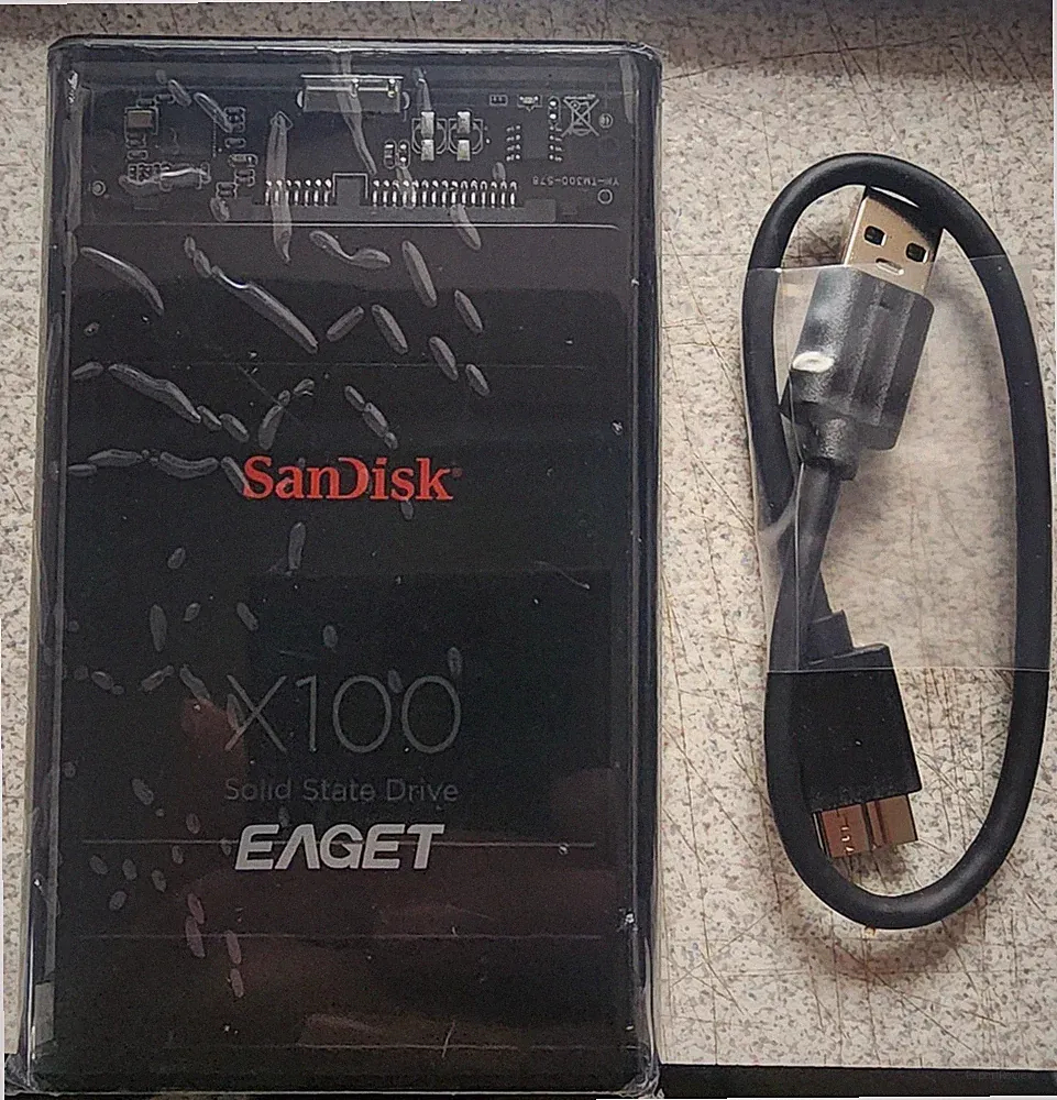 Sandisk 2.5" USB External Transparent 128GB SSD Drive w Cable