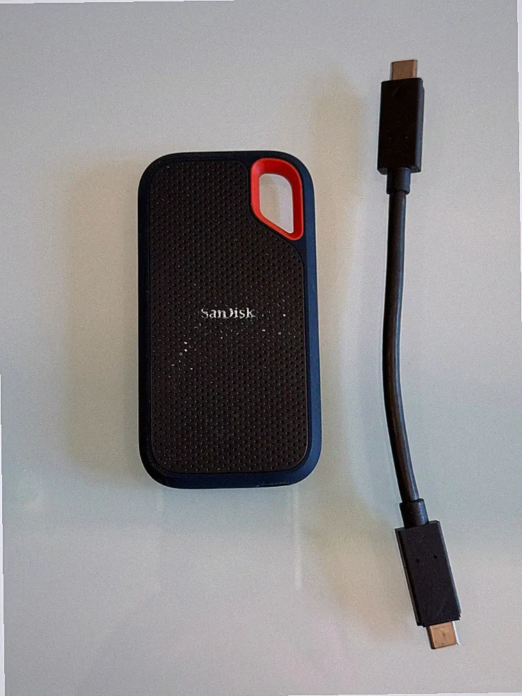 SanDisk 2TB Extreme Portable SSD USB-C hard drive (model SDSSDE61-2T00)