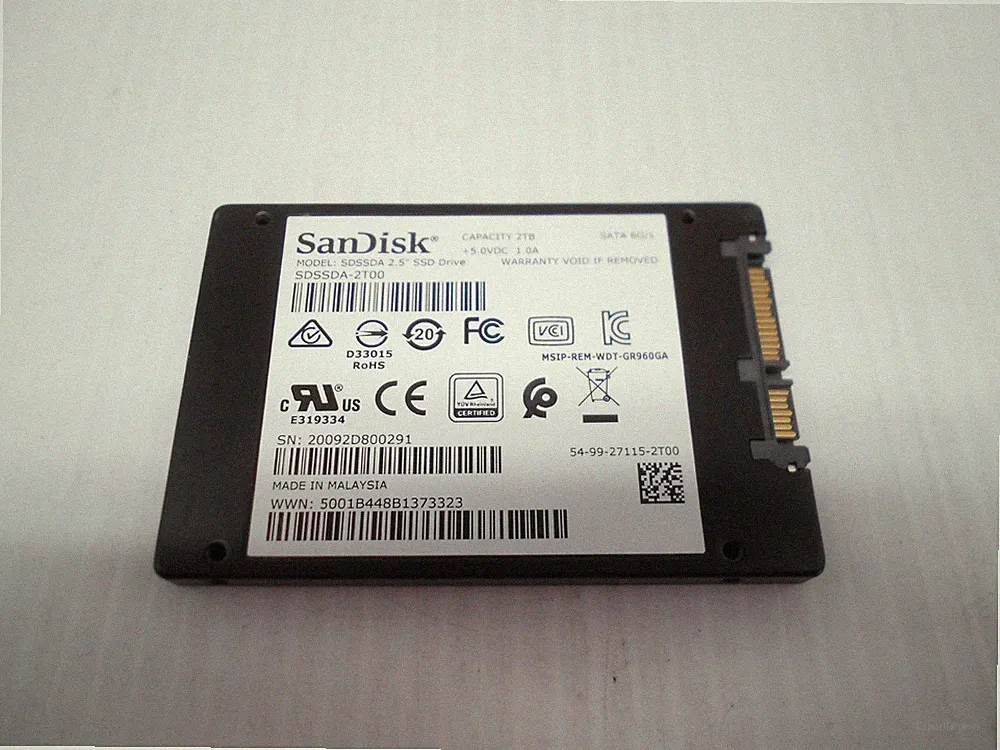 SanDisk 2TB SSD SATA 2.5" Server Desktop Laptop Hard Drive Dell HP SDSSDA-2T00