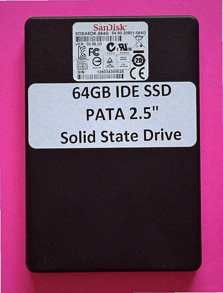 SanDisk 64GB SSD Internal 2.5” IDE - 44-pin PATA Solid State Drive for Laptops