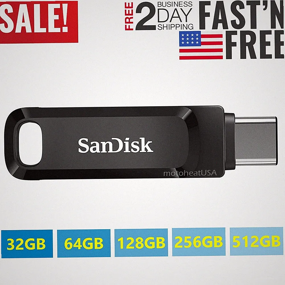 SanDisk Flash Drive Ultra Dual Go USB Type-A & Type-C 32G 64GB 128GB 256GB lot