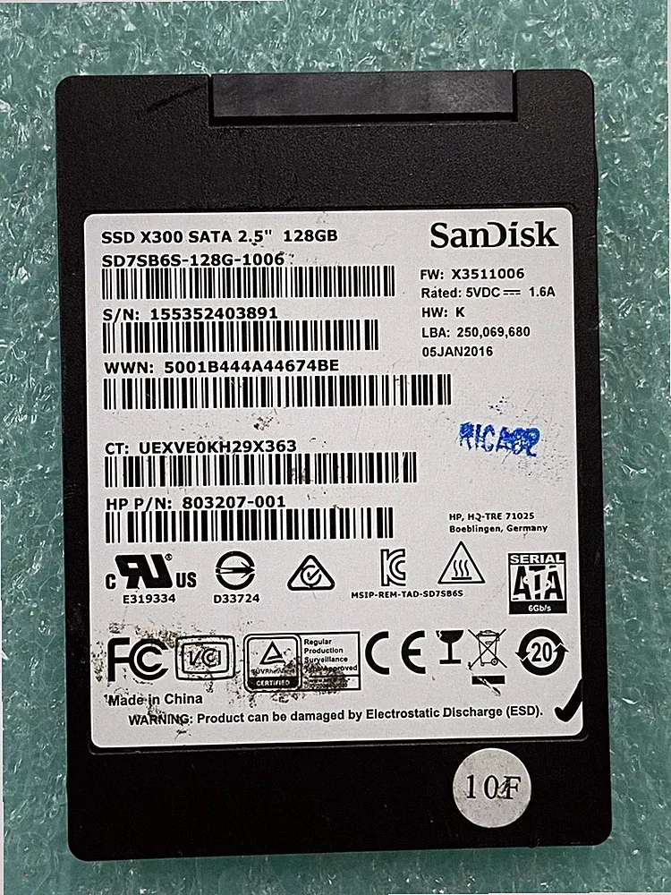 SanDisk X300 SD7SB6S-128G-1006 128GB 2.5" SATA SSD Solid State Drive - HD393A