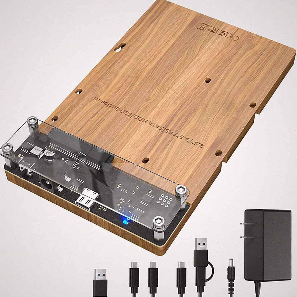 SAS To USB 3.0 Adapter Hard Drive Docking Station For 2.5/3.5 SSD HDD 20TB