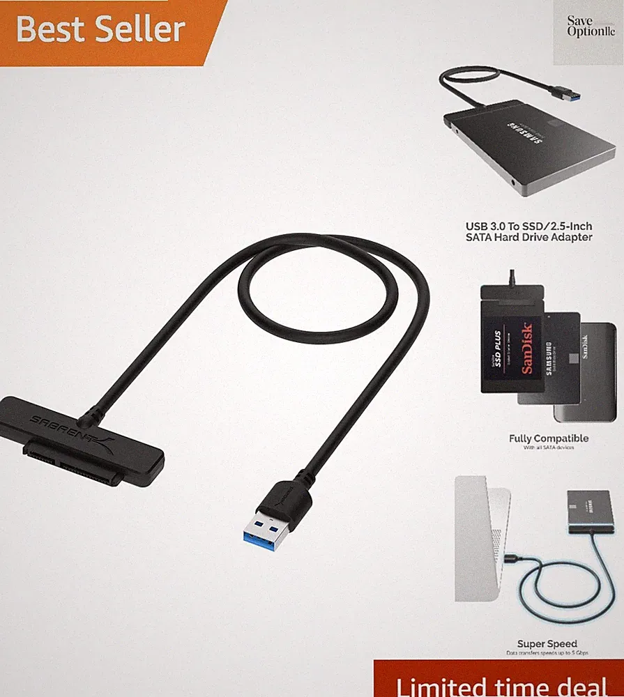 SATA to USB Cable - USB 3.0 to 2.5” SATA I/II/III Hard Drive Adapter - Extern...