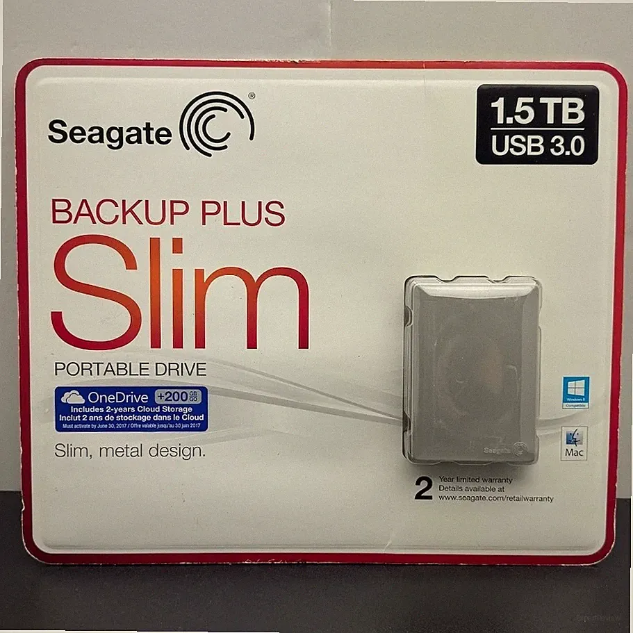 Seagate 1.5 TB Backup Plus Slim Portable External Hard Drive USB 3.0 Mac & PC