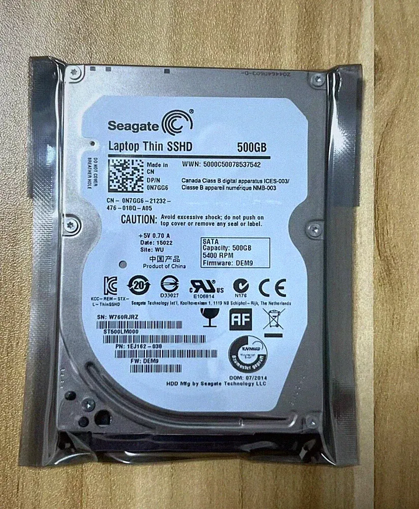 Seagate 2.5" Laptop Thin SSHD 500 GB ST500LM000 5400 8GB Hybrid HARD DRIVE