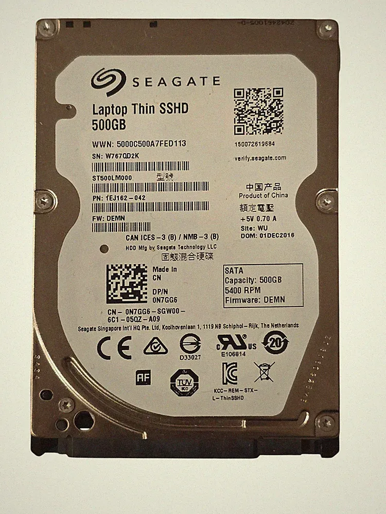 Seagate 500GB Laptop Thin SSHD 2.5" SATA Hybrid Hard Drive ST500LM000 Dell 0N7GG