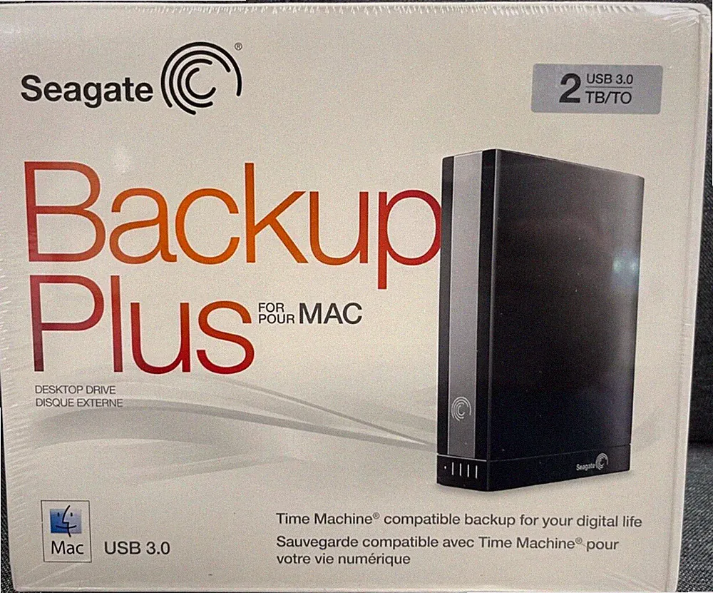 Seagate Backup Plus for Mac 2TB Desktop Drive USB 3.0 Model#STCB2000900 BrandNew