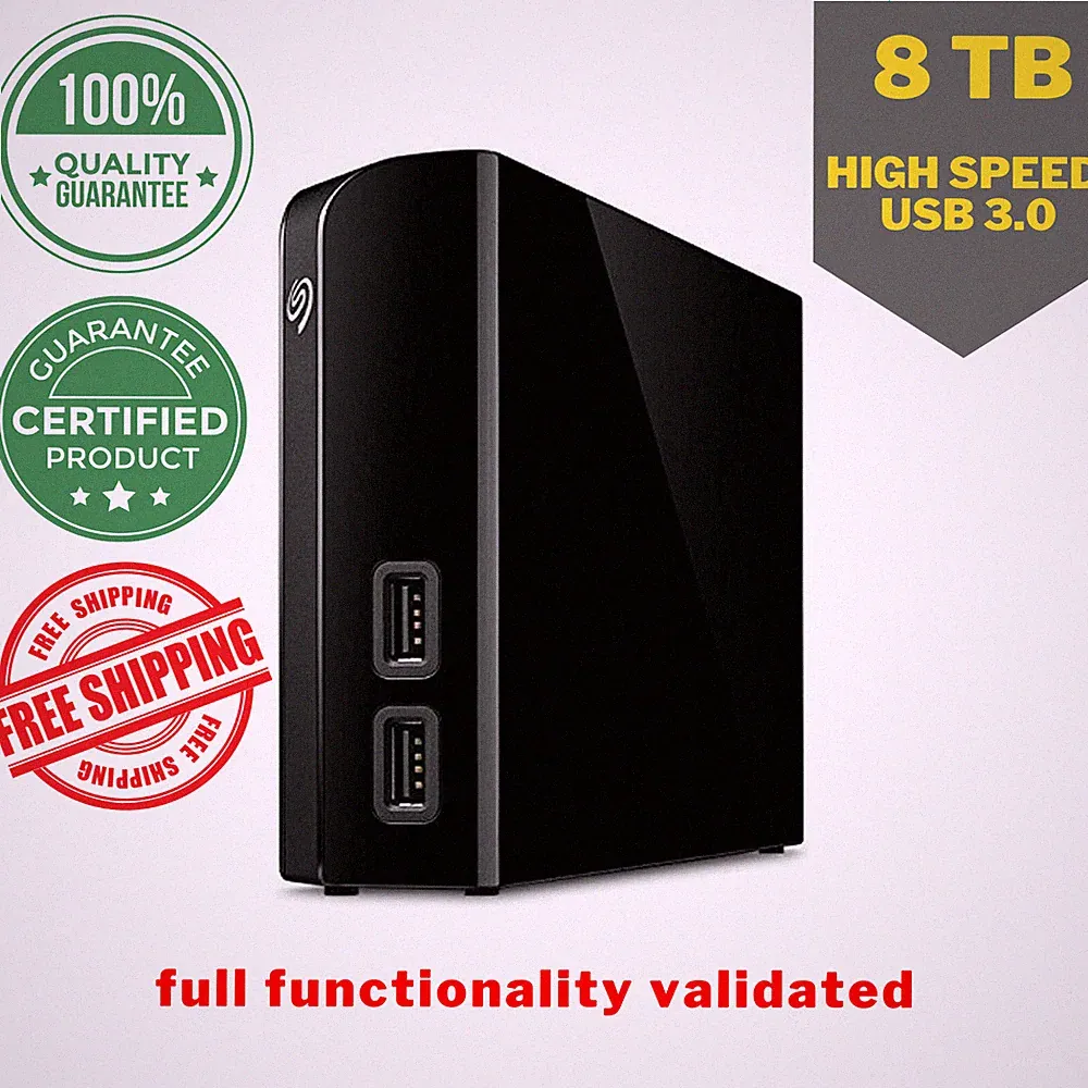 Seagate Backup Plus Hub 8TB Desktop Hard Drive with Rescue Data Recovery Service
