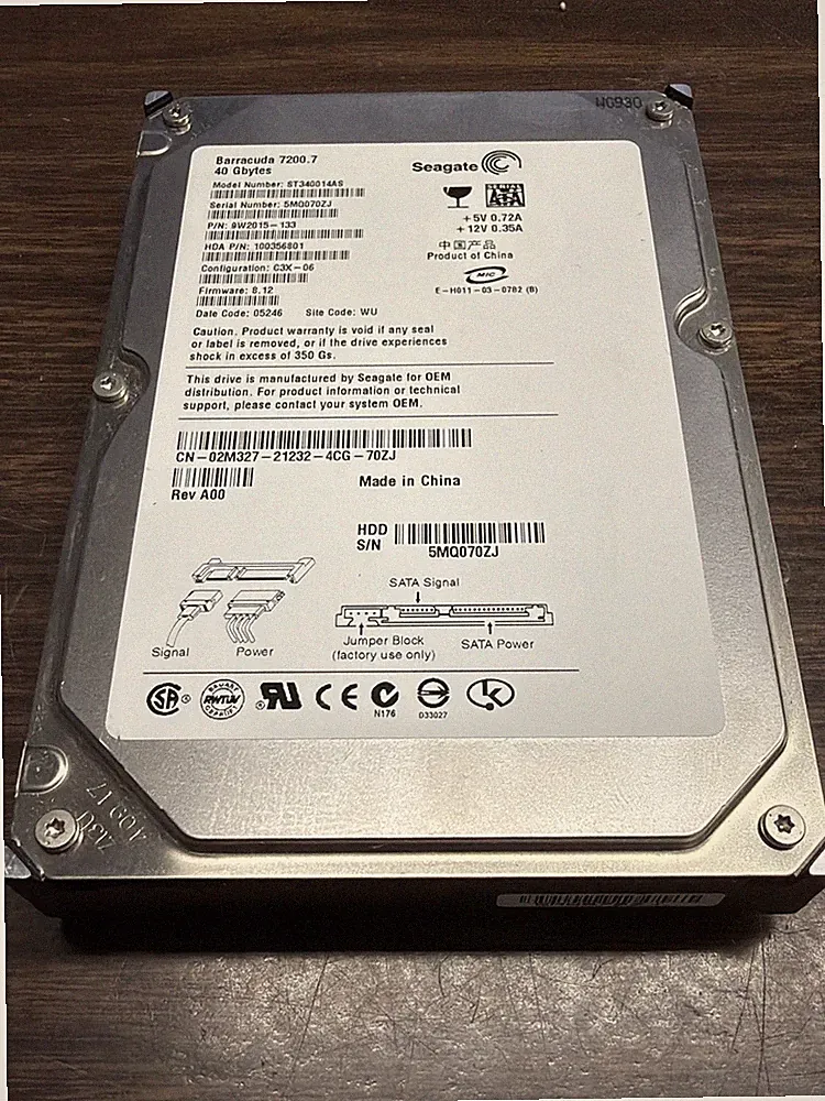 Seagate Barracuda 7200.7 40GB SATA 3.5” HDD ST340014AS Desktop Hard Drive