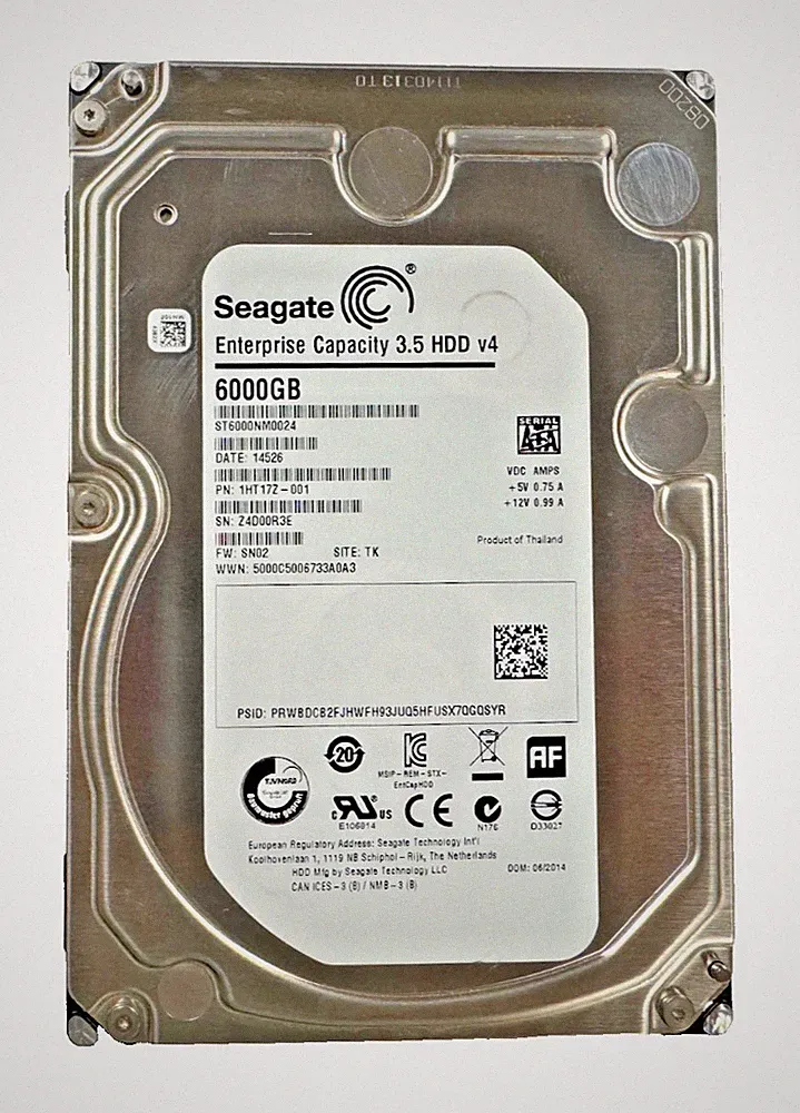 Seagate Enterprise ST6000NM0024 6TB SATA 6Gb/s 3.5 HDD Tested 100% Healthy Serve