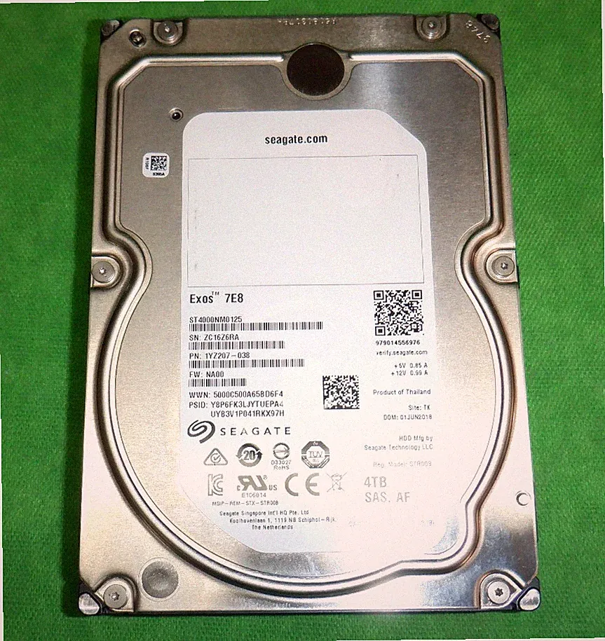 Seagate Exos 4TB 7E8 3.5 4TB 7.2K SAS 12Gb/s HDD ST4000NM0125 1YZ207-038 SAS