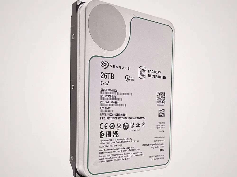 Seagate Exos ST26000NM000C 26TB CMR 7200RPM SATA6Gb/s 3.5" Enterprise Hard Drive