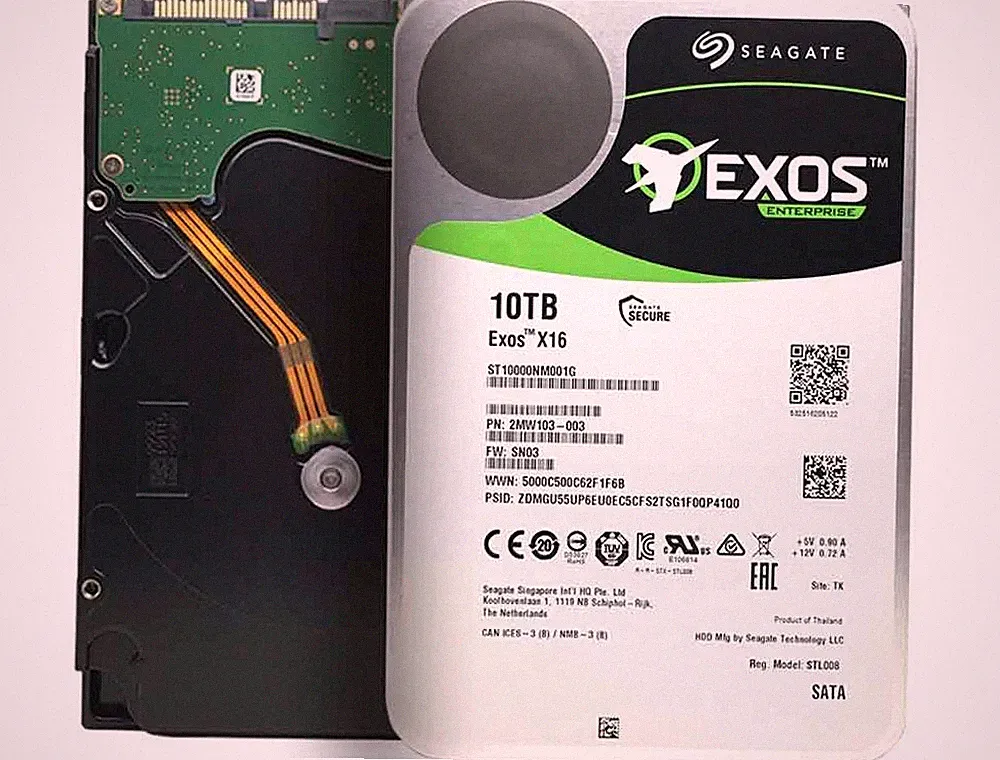 Seagate Exos X16 10TB 256MB 7200RPM 3.5in SATA6Gb/s Enterprise HDD ST10000NM001G