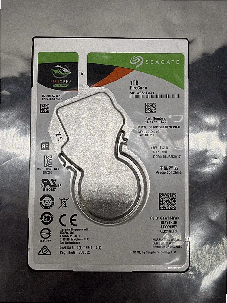 Seagate FireCuda 1TB 1U7172-500 Internal Hybrid Hard Drive SSD 2.5-inch SATA