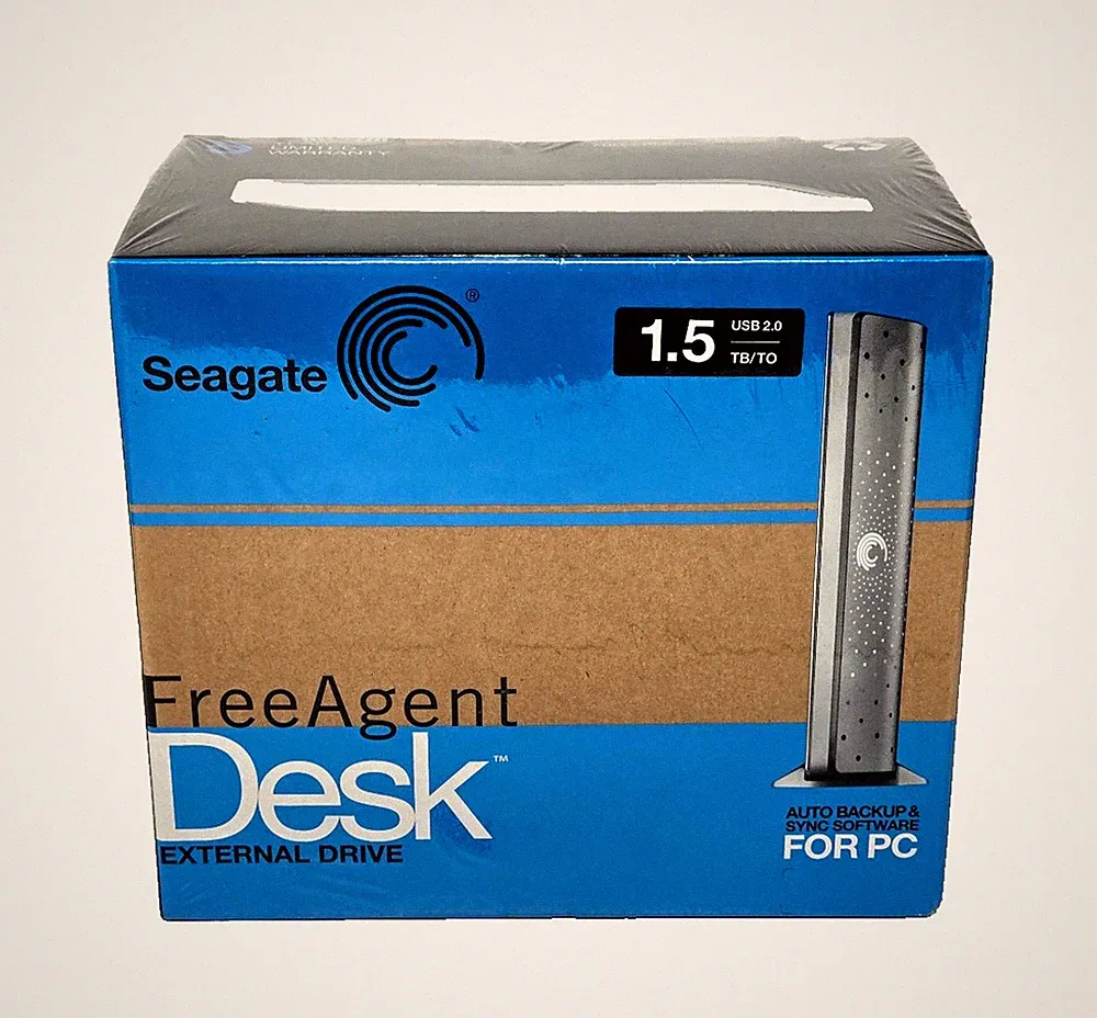 Seagate Freeagent Desk 1.5TB USB 2.0 External Hard Drive HDD for PC Sealed New!
