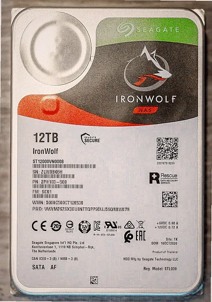 Seagate IronWolf 12TB NAS HARD DRIVE HDD 3.5" SATA 6GB/S 7200RPM (ST12000VNZ008)