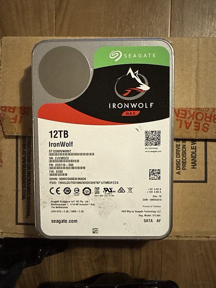 Seagate IronWolf 12TB NAS Internal Hard Drive 3.5" HDD - ST12000VN0007