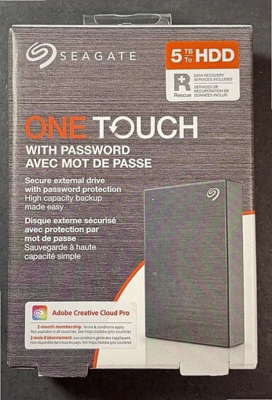 Seagate One Touch Secure External Hard Drive 5TB HDD [ BLACK ] NEW
