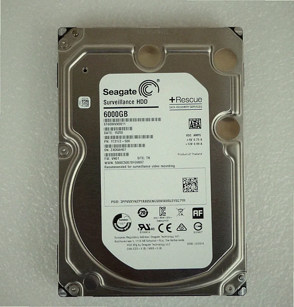 Seagate ST6000VX0011 6TB 7.2K 6Gb/s SATA 3.5" Internal Surveillance Hard Drive