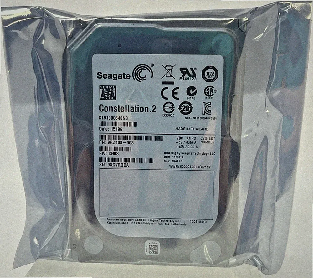 Seagate ST91000640NS 1TB Constellation.2 SATA 6Gb/s 7.2K 2.5" USED WIPED