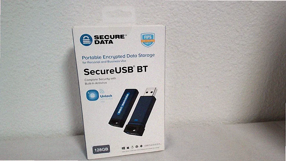 SecureData SecureUSB BT 128GB Portable Encrypted USB 3.0 Flash Drive FIPS 140-2