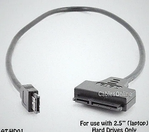 Shared eSATA Cable for 2.5" SATA Laptop Hard Drive, SAT-HD01