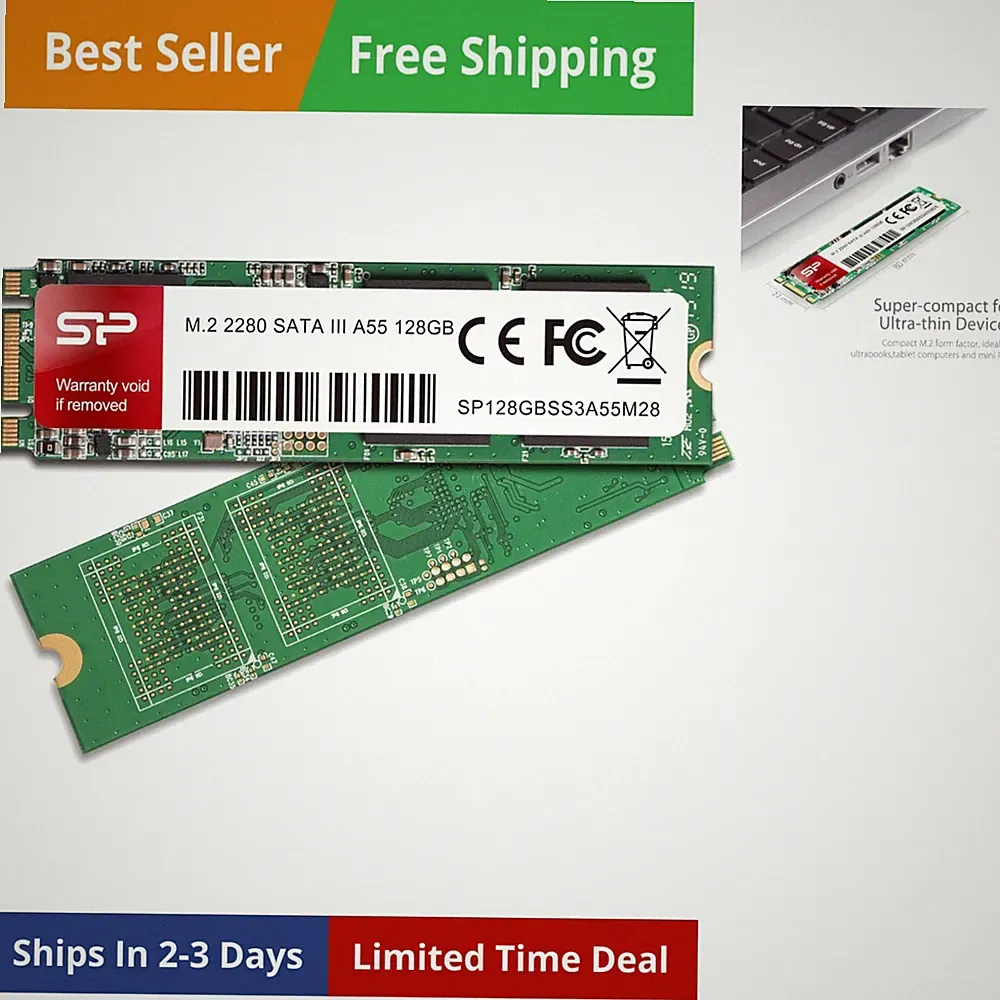 Silicon Power 128GB A55 M.2 SSD SLC Cache For Speed Boost SATA III Internal S...