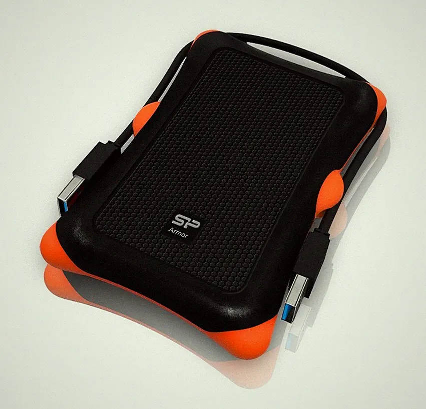 Silicon Power Armor A30 2.5-inch Shockproof SATA Hard Drive Enclosure Black