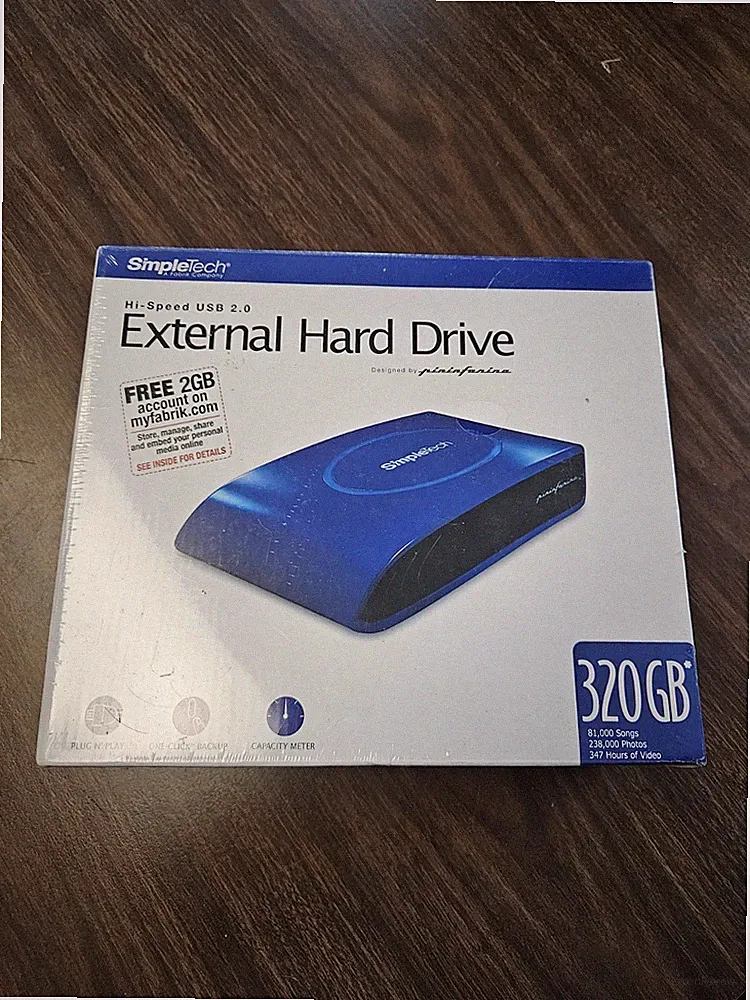 SimpleTech 320GB USB 2.0 3.5" External Hard Drive New Sealed