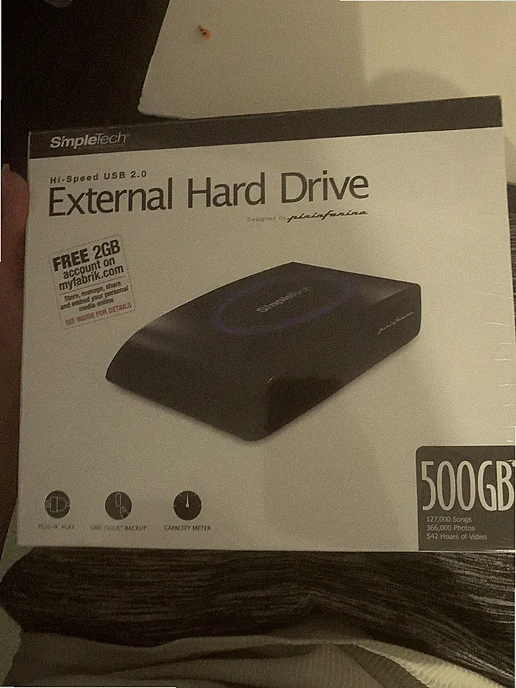 SimpleTech High-Speed USB 2.0 External Hard Drive 500 GB Drive With Style