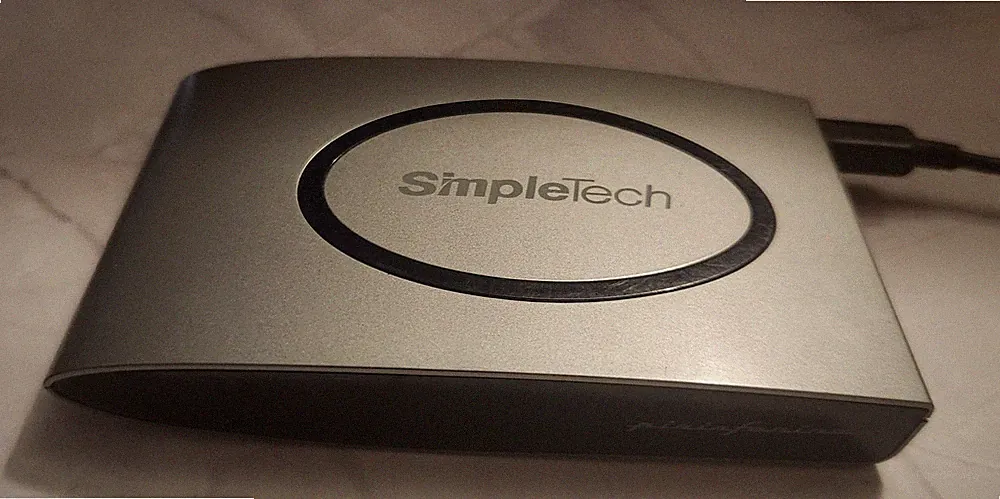 SimpleTech Pininfarina 250GB Silver External Hard Drive HDD Tested Wiped Cable
