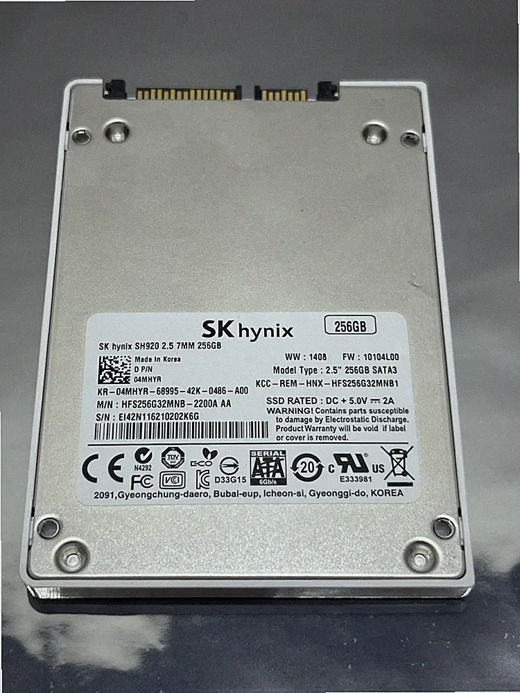 SK hynix 256GB SSD SH920 2.5" 7mm SATA3 HFS256G32MNB 04MHYR Solid State Drive