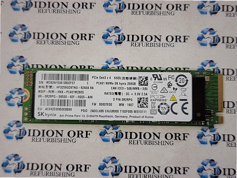 SK HYNIX PC401 256GB M.2 NVMe 2280 SSD HFS256GD9TNG-62A0A, Grade A, SKU 8156
