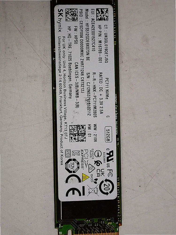 SK Hynix PC711 HFS512GDE9X073N 512 GB NVMe 80mm Solid State Drive