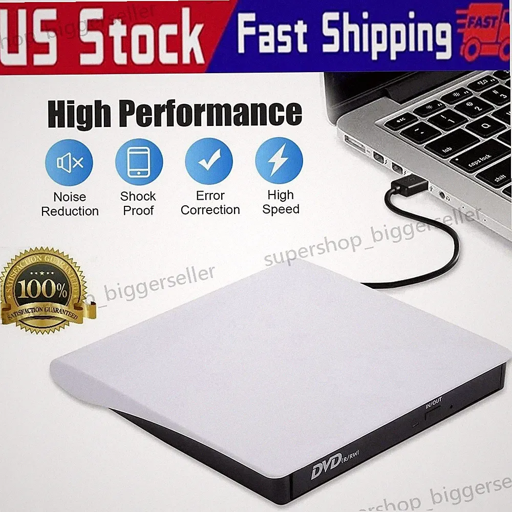 Slim External CD DVD Drive USB 3.0 Disc Player Burner Writer For Laptop PC Mac