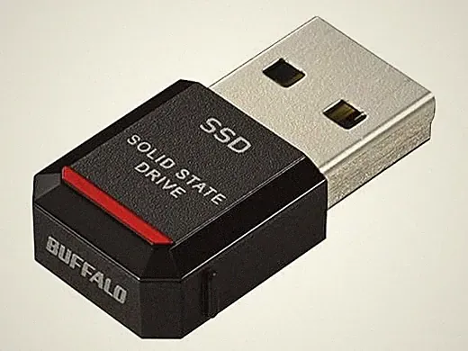 SSD 1TB Ultra-small Portable USB3.2 Gen2 Read 600MB/s Black Buffalo SSD-PST1.0U3