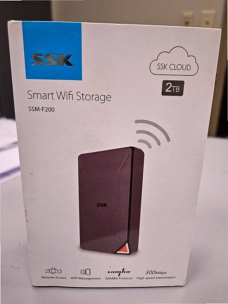 SSK 2TB Portable NAS External Wireless Hard Drive with Own Wi-Fi Hotspot