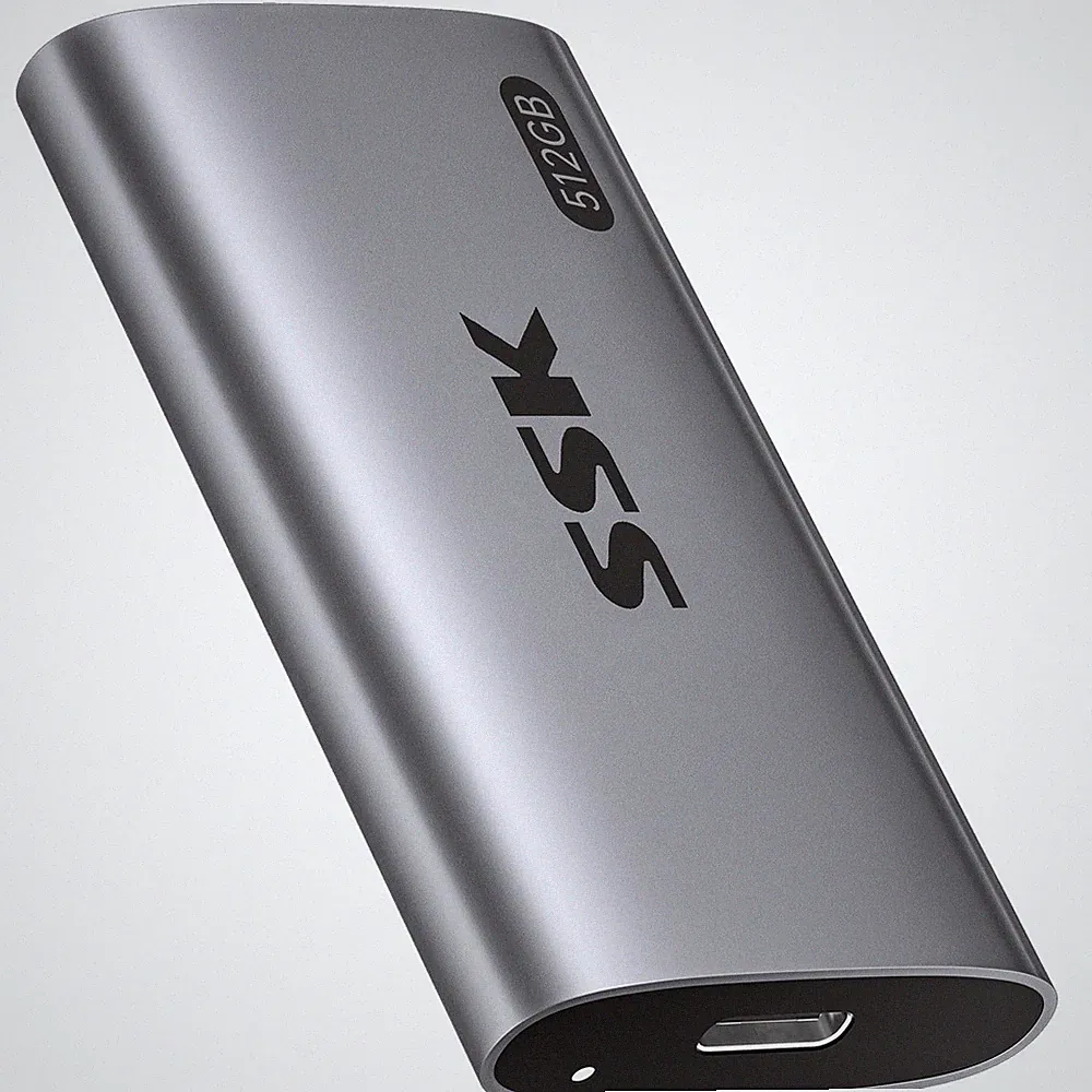 SSK 512GB SSD External Hard Drive, Portable Up to 512GB, Space Gray
